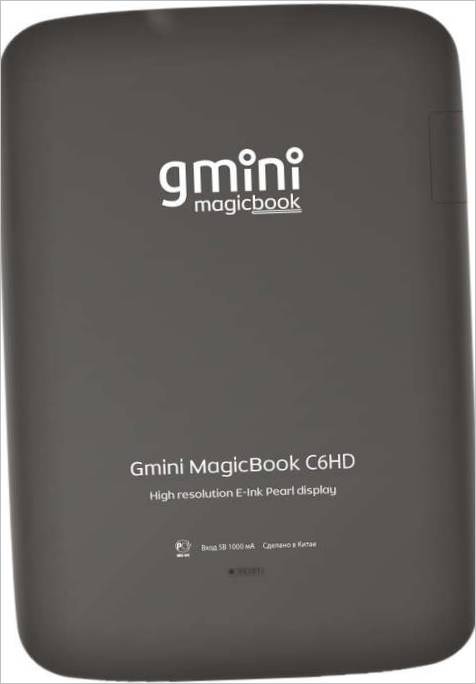 Gmini MagicBook C6HD e-reader - le revers de la médaille