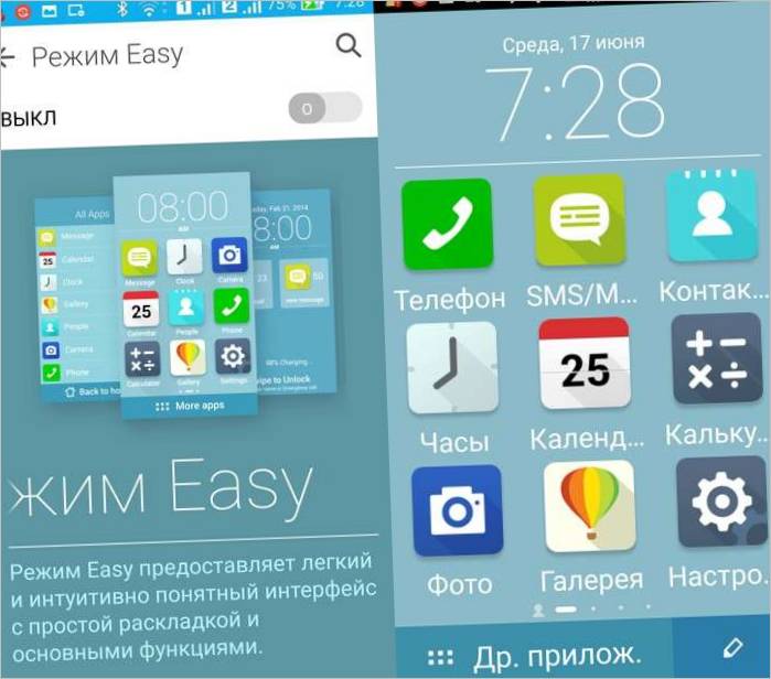 Easy Mode sur le ZenFone 2