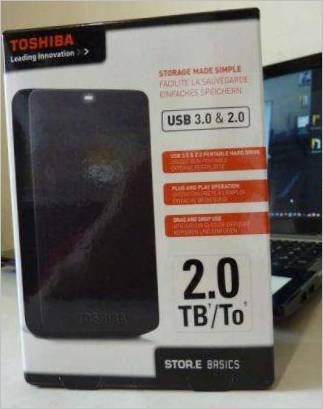 Emballage du Toshiba Stor.E Basics