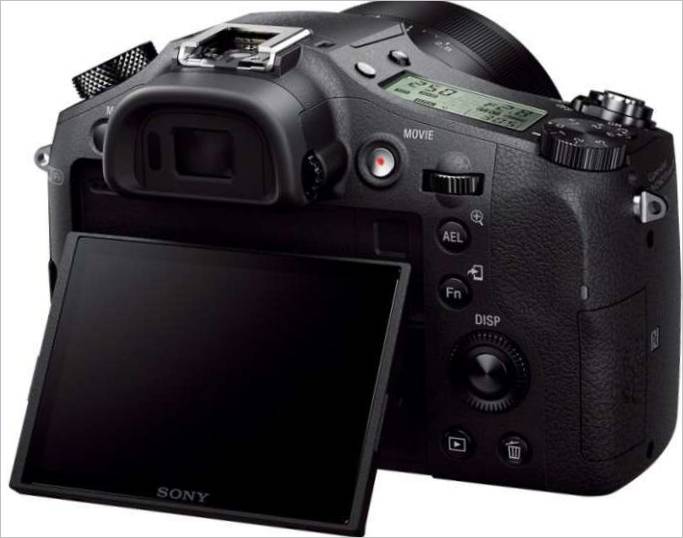 Sony Cyber-Shot DSC-RX10 : Vue avec écran LCD incliné vers l'arrière