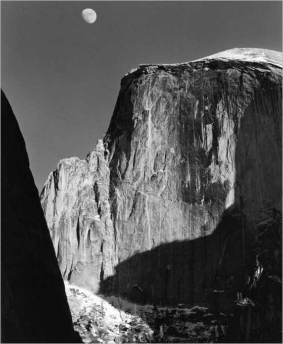 Ansel Adams. La lune et le demi-dôme. 1960