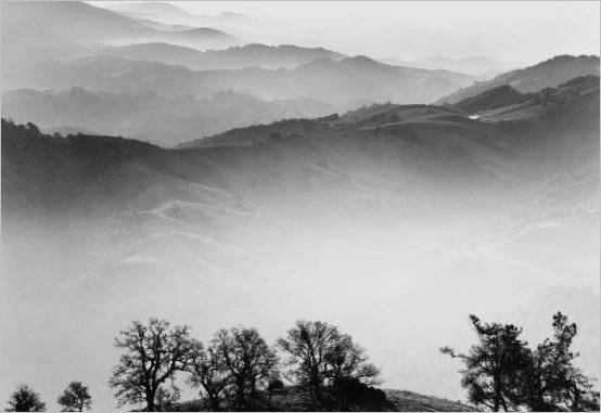 John Wimberley. Paysage brumeux avec piscine. 1984