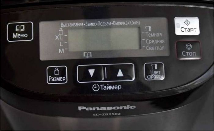 Panneau de contrôle de la machine à pain PANASONIC SD-ZB2502