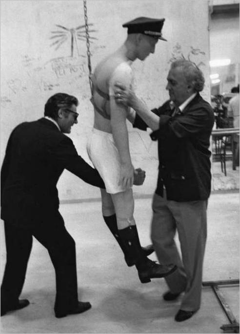 Marcello Mastroianni et Federico Fellini sur le tournage du film 