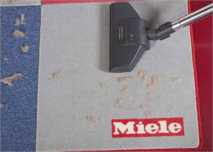 Résultats du nettoyage de la laine de l'aspirateur Miele