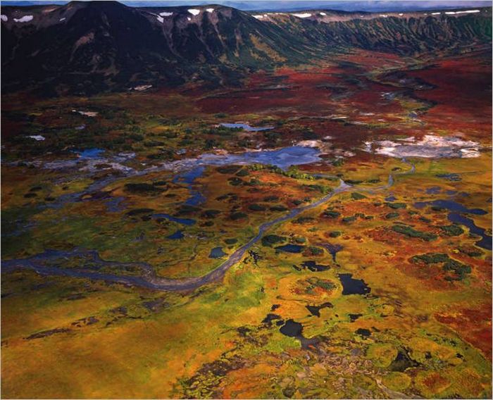 Kamchatka. Caldera d'Uzon, un cratère géant d'un ancien volcan